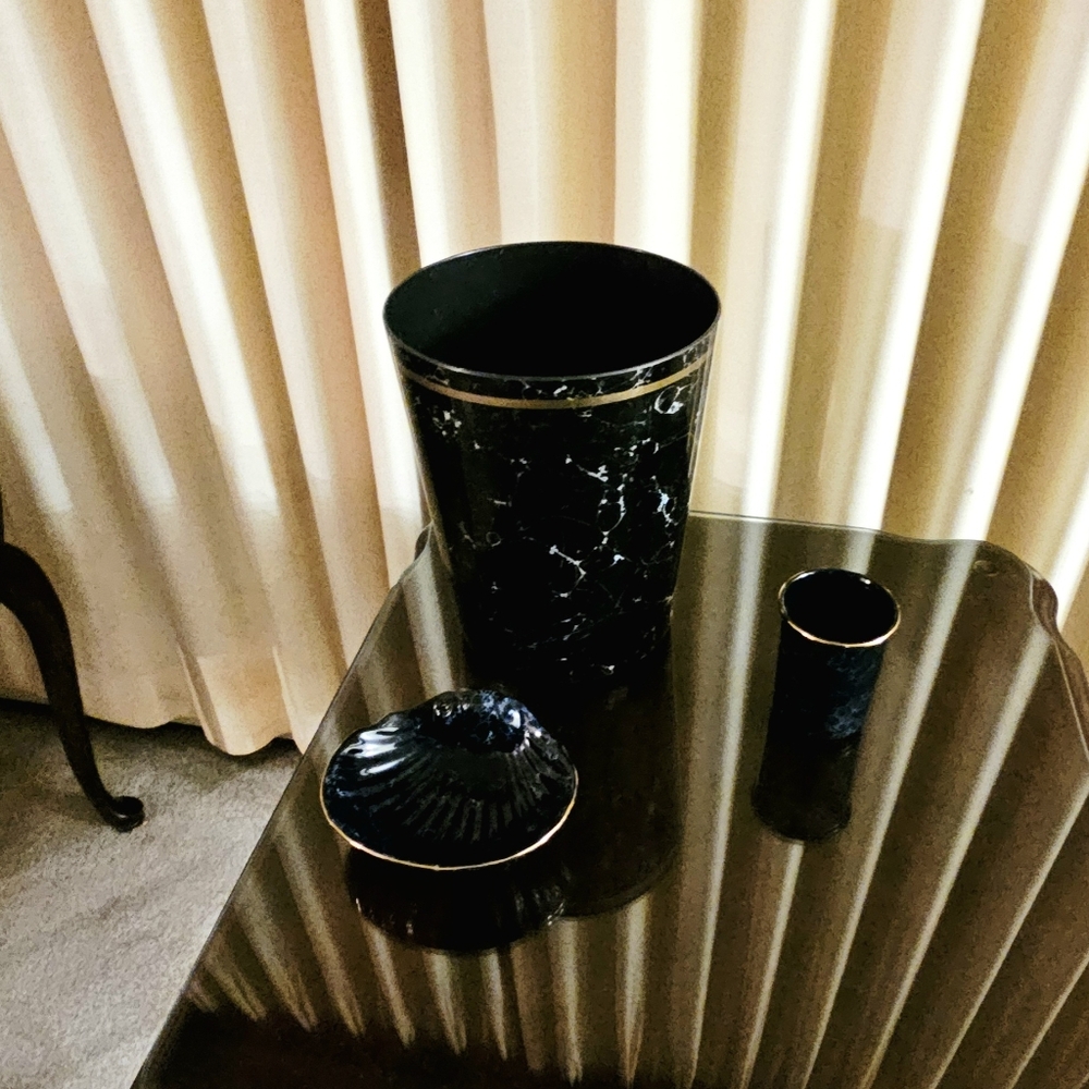 Dark Blue Marble Bathroom Set